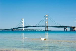 The Mackinac Bridge, spanning the Straits of Mackinac. Photo Courtesy of Reuters.