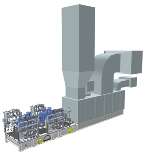 MAN compressor train with two RB35 barrel-type compressors, driven by a 13MW gas turbine from Solar Turbines