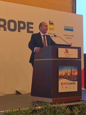 Giacomo Rispoli, Executive Vice President Portfolio Management, Eni, provided the keynote address during the opening day of Hydrocarbon Processing’s International Refining and Petrochemical Conference (IRPC) Europe in Milan, Italy.