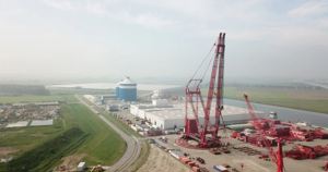 The PTC 210 DS, for test-lifting in The Netherlands, before being shipped off to Jamnagar