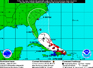 Irene projected path